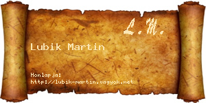 Lubik Martin névjegykártya