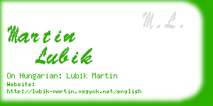 martin lubik business card
